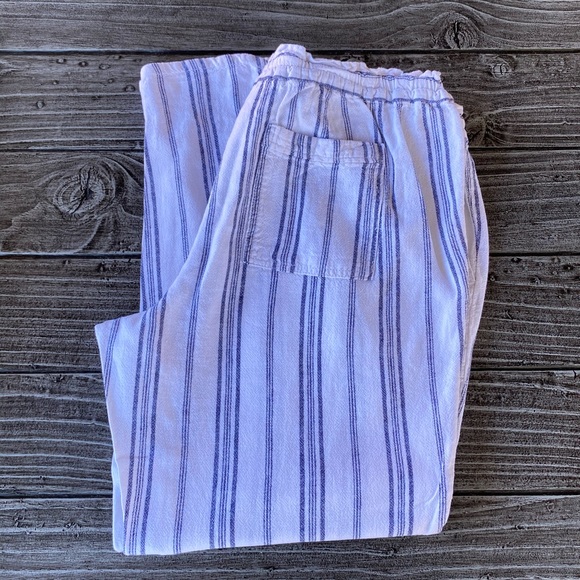 Casual Striped Pockets Cotton Linen Pants - Picture 2 of 6